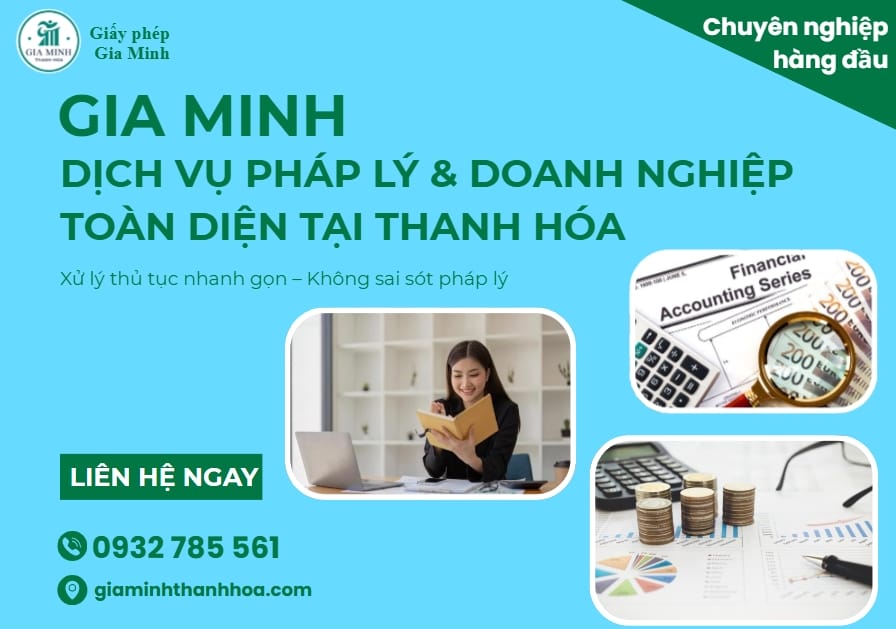 Thành lập công ty tại Thanh Hóa nhanh chóng, đúng quy định pháp luật 4 dich vu phap ly gia minh thanh hoa