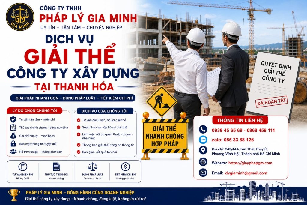Dịch vụ giải thể công ty xây dựng tại Thanh Hóa