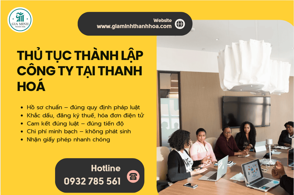Gia Minh hỗ trợ dịch vụ thành lập công ty tại Thanh Hóa nhanh và đúng luật.
