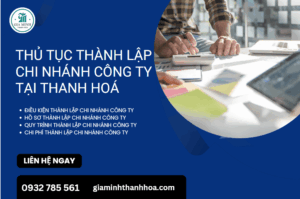 Giấy chứng nhận đăng ký hoạt động chi nhánh tại Thanh Hóa.