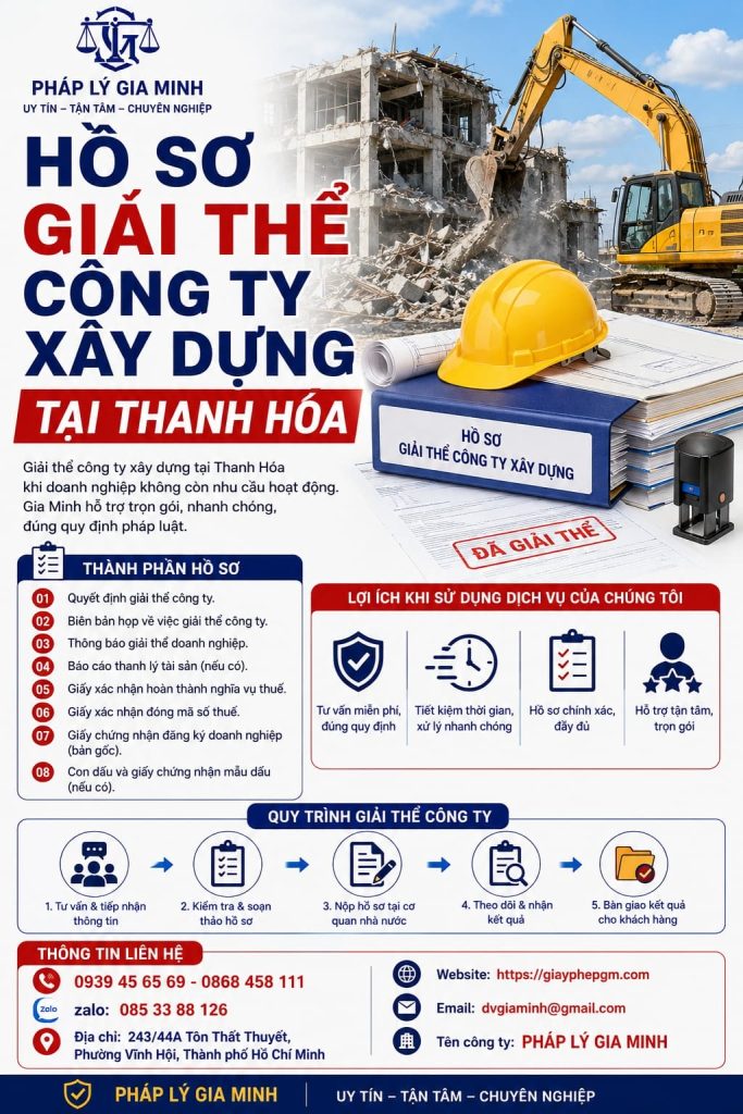 Hồ sơ giải thể công ty xây dựng tại Thanh Hóa