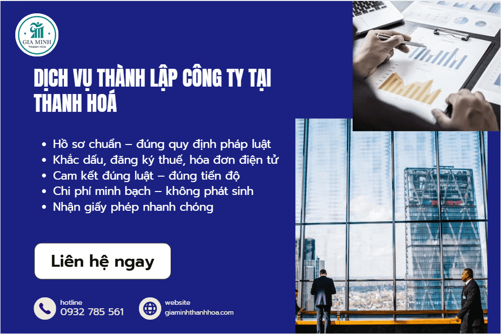 Hồ sơ thành lập công ty tại Thanh Hóa gồm điều lệ và danh sách thành viên.