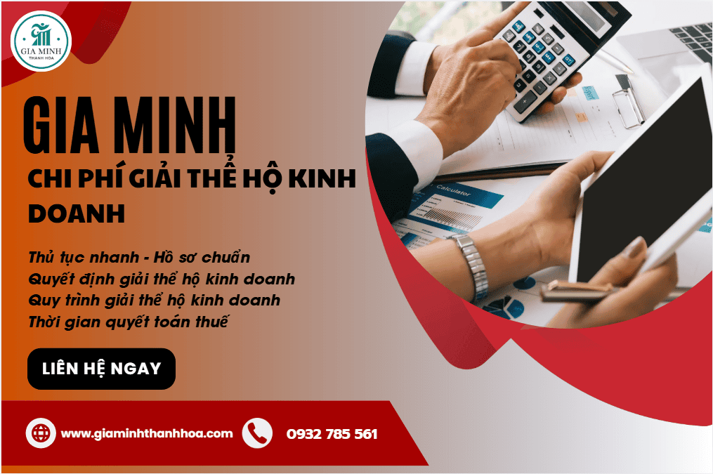 Tổng chi phí giải thể hộ kinh doanh tại Thanh Hóa năm 2026.