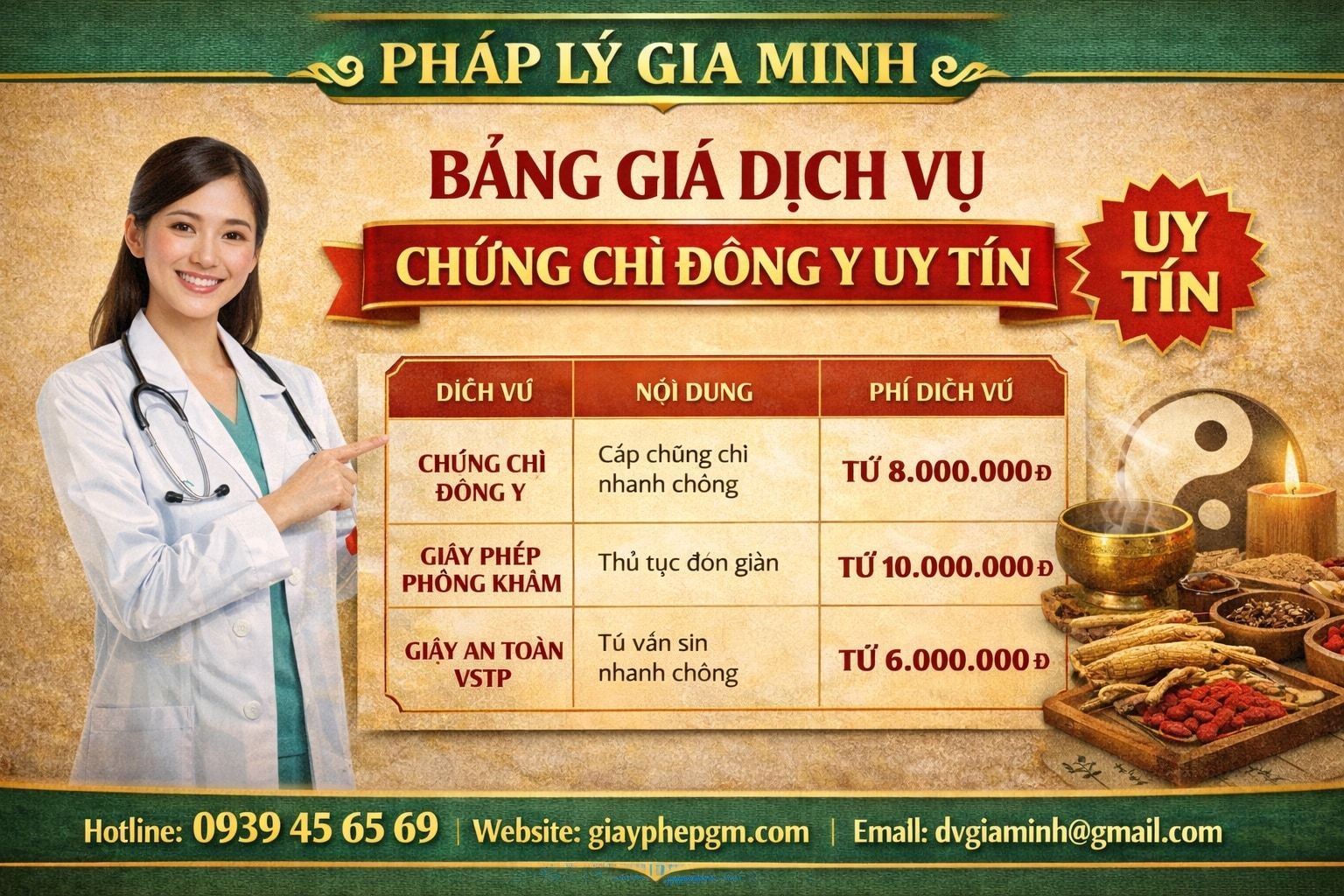 Mở hộ kinh doanh phòng khám Đông y tại Thanh Hóa – Điều kiện, hồ sơ, thủ tục và chi phí chứng chỉ hành nghề mới nhất 6 Chi phí mở phòng khám Đông y