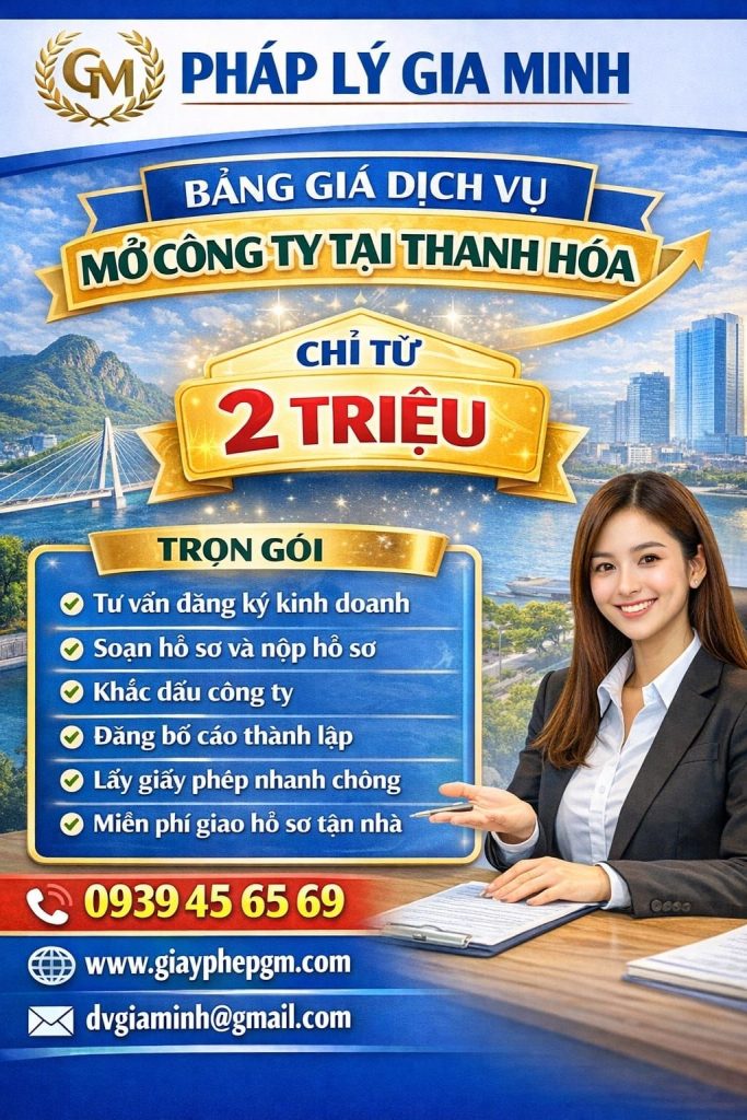 Chi phí thành lập công ty cổ phần tại Thanh Hóa