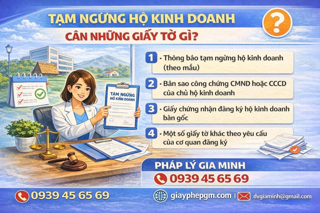 Hướng dẫn dịch vụ tạm ngừng hộ kinh doanh đúng luật 2 Hồ sơ tạm ngừng hộ kinh doanh tại địa phương gồm những gì