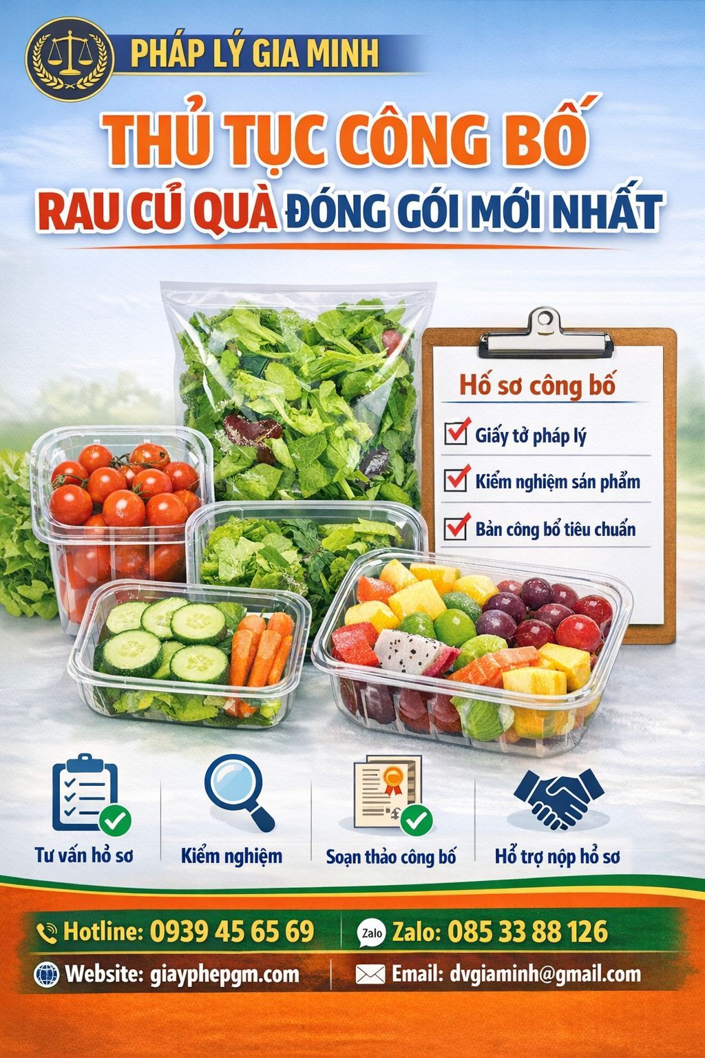 thủ tục công bố rau củ