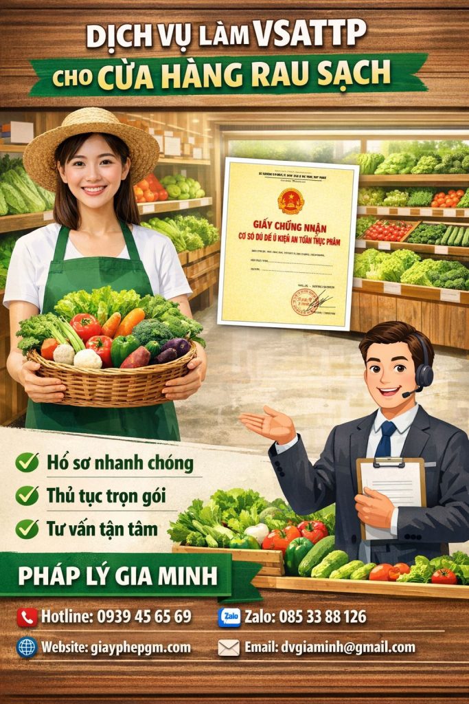 thủ tục xin giấy vsattp cho cửa hàng rau củ quả