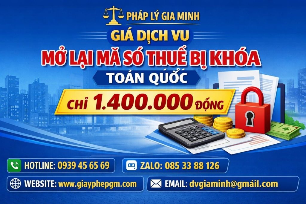 Bảng phí mở lại mã số thuế