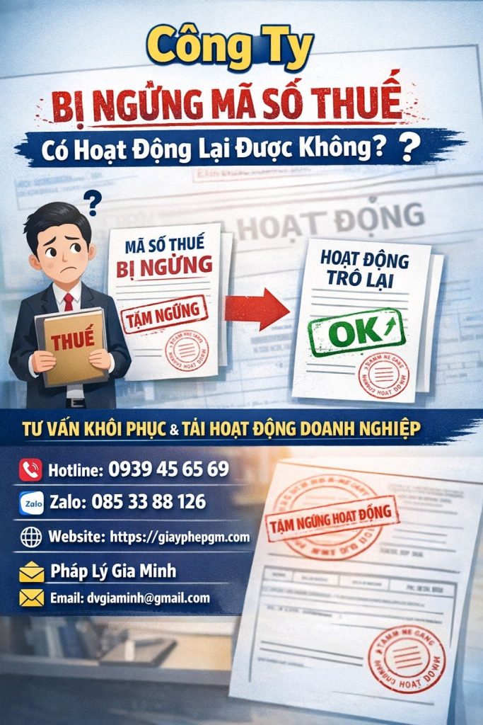 Mở lại mã số thuế cho công ty ngừng hoạt động