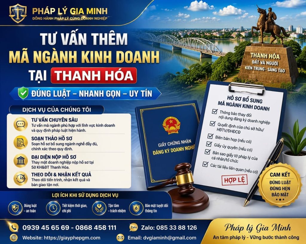 Thêm ngành nghề công ty tại Thanh Hóa nhanh chóng – Mở rộng kinh doanh đúng luật, đón đầu cơ hội địa phương 1 thêm ngành nghề công ty tại thanh hóa