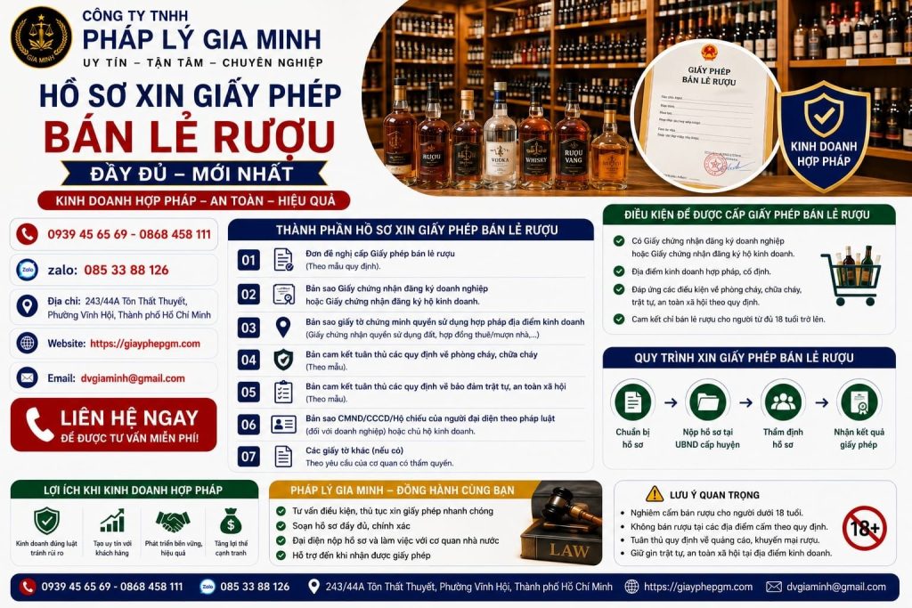 Hồ sơ xin giấy phép bán lẻ rượu