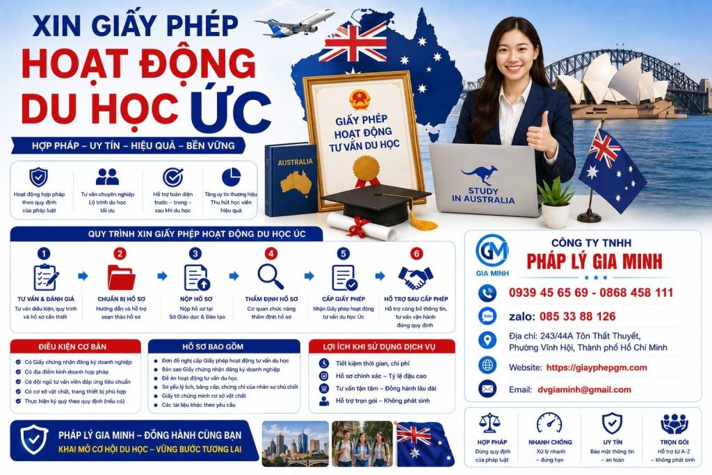 Xin giấy phép hoạt động du học Úc