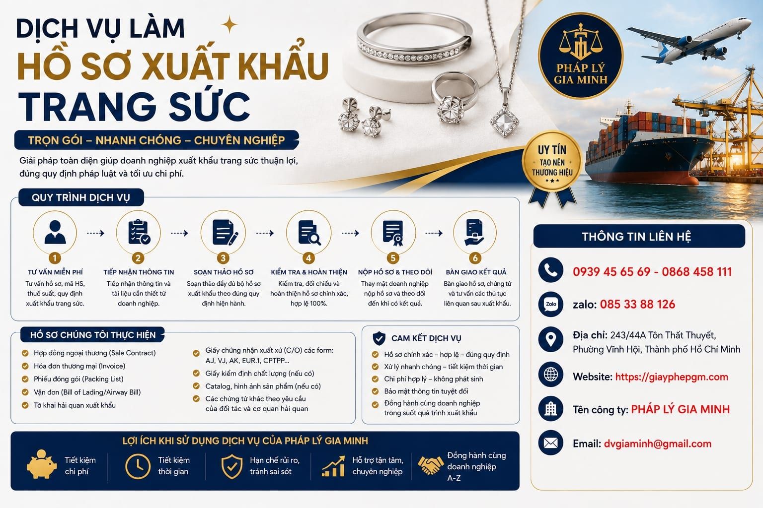 Dịch vụ làm hồ sơ xuất khẩu trang sức