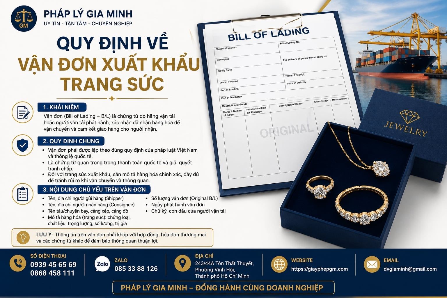 Quy định về vận đơn xuất khẩu trang sức