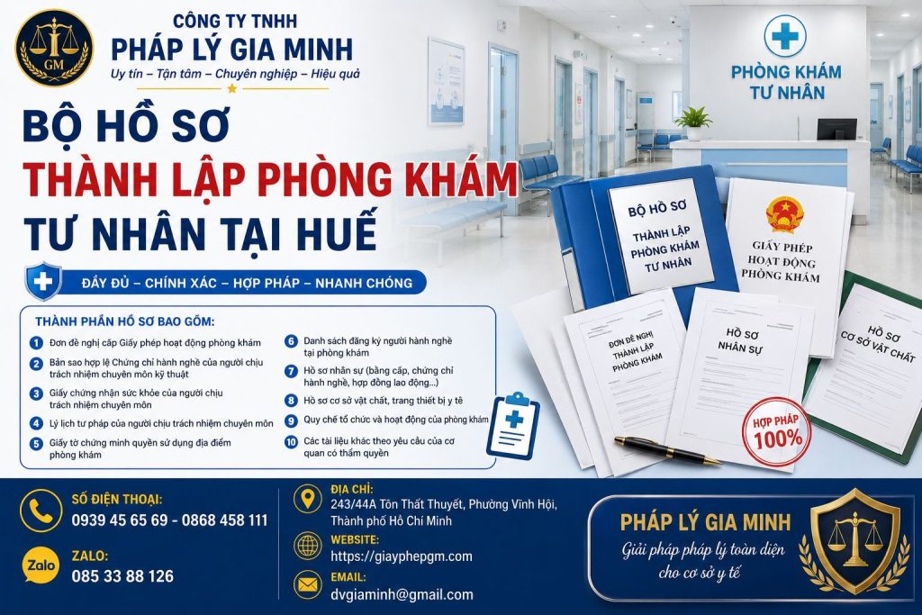 Bộ hồ sơ thành lập phòng khám tư nhân tại Huế