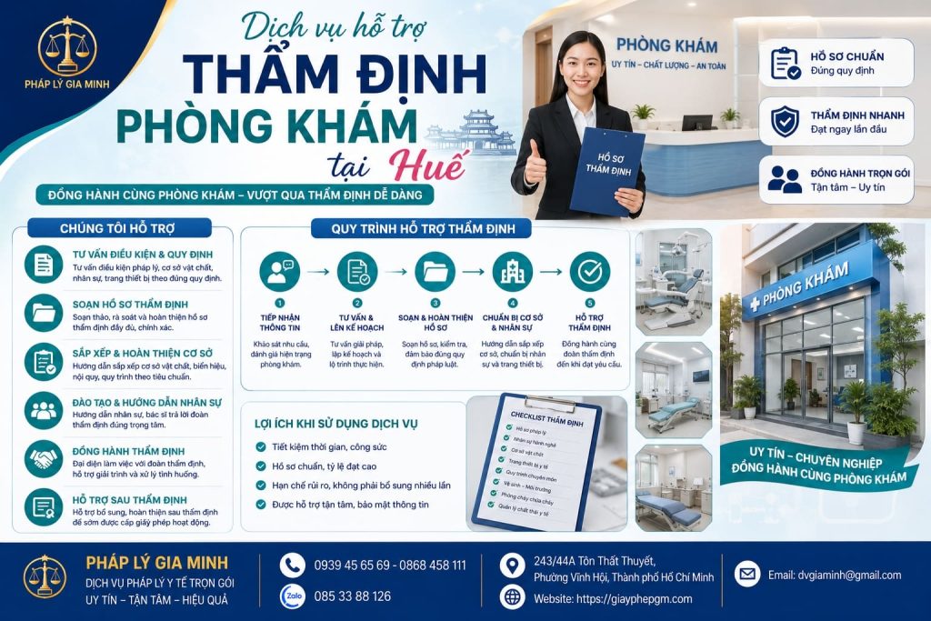 Dịch vụ hỗ trợ thẩm định phòng khám tại Huế
