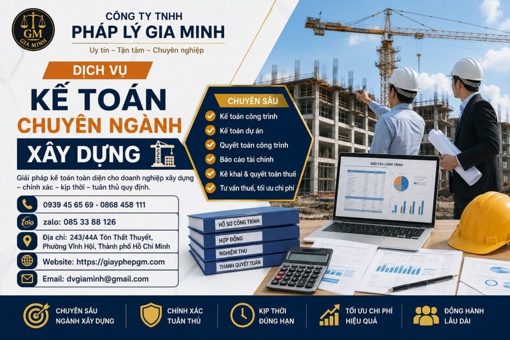 Dịch vụ kế toán chuyên ngành xây dựng