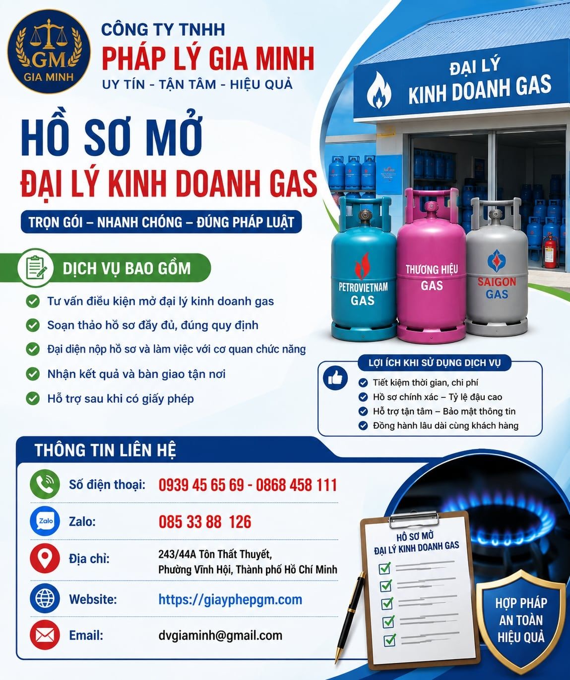 Hồ sơ mở đại lý kinh doanh gas