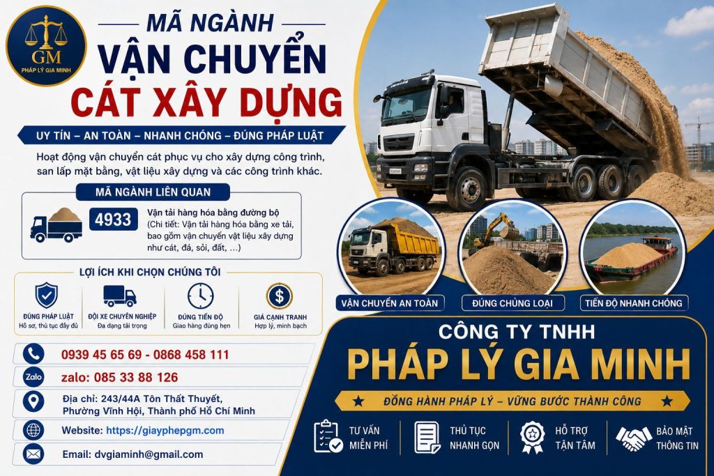 Mã Ngành Vận Chuyển Cát Xây Dựng