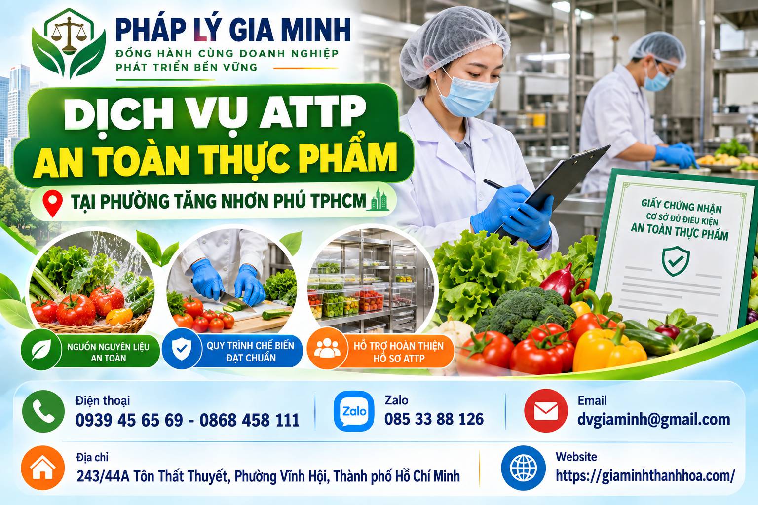 Dịch vụ ATTP tại phường Tăng Nhơn Phú TPHCM