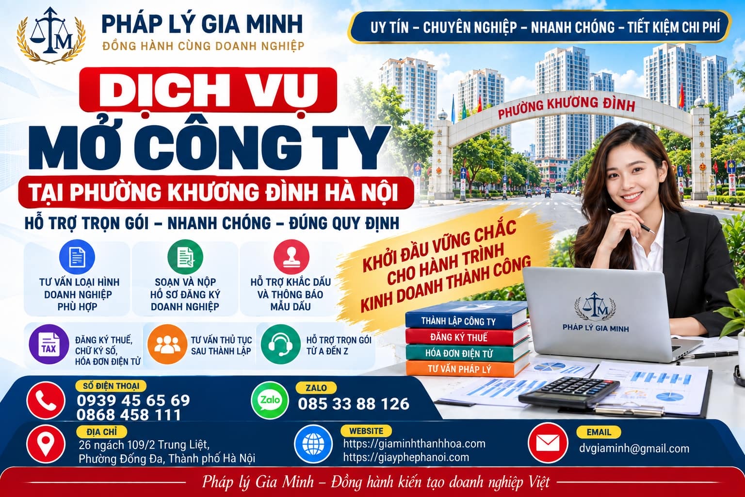 Dịch vụ mở công ty tại phường Khương Đình Hà Nội