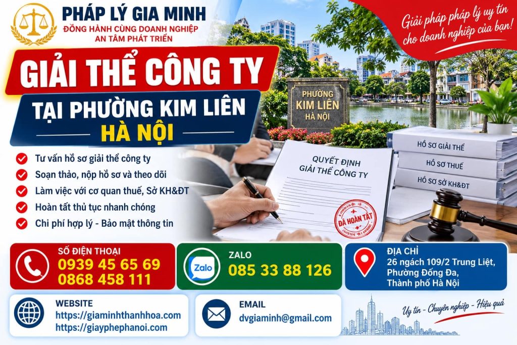 Giải thể công ty tại phường Kim Liên Hà Nội 1 Giải thể công ty tại phường Kim Liên Hà Nội
