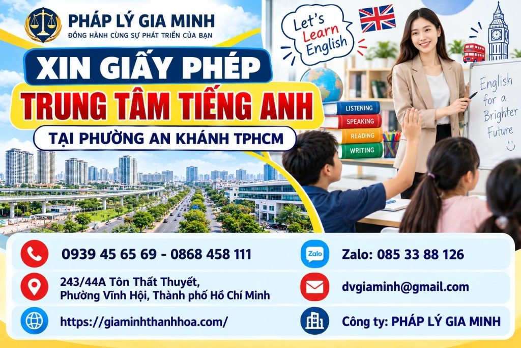 Xin giấy phép trung tâm tiếng Anh tại phường An Khánh TPHCM